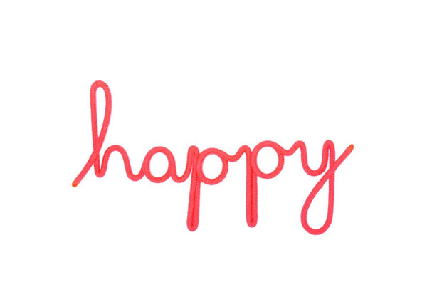Happy Rope Word - Fuchsia Pink