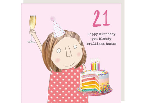 21st Birthday Card - Bloody Brilliant Human