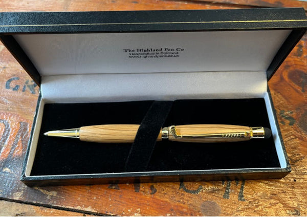 Slimline Whisky Cask Pen with Golf Club Clip