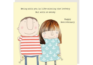 Anniversary won the lottery - quirky coo, cards, gifts, dundee, scottish, perth