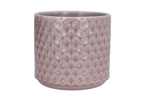 Dusky Mauve Honeycomb Plant Pot Cover