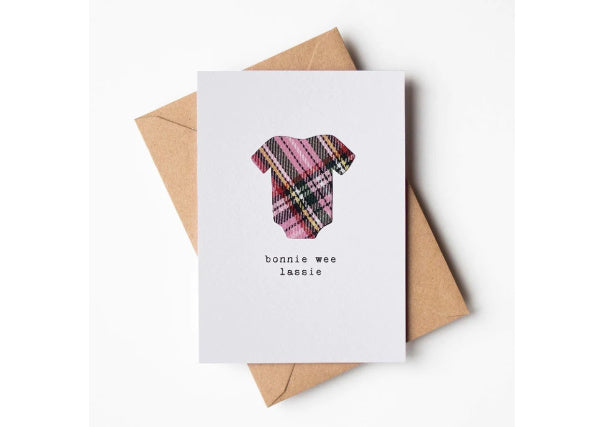 Bonnie Wee Lassie - new baby girl card by Hiya Pal