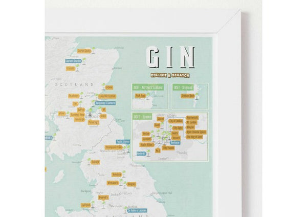 Uk gin scratch map - quirky coo, gifts perth dundee