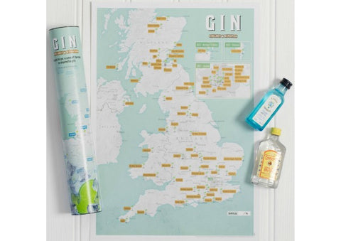 Uk gin scratch map - quirky coo, gifts perth dundee