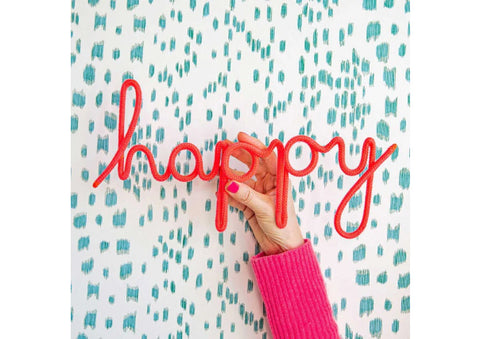 Happy Rope Word - Fuchsia Pink