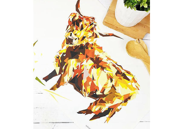 Highland Cow Tea Towel