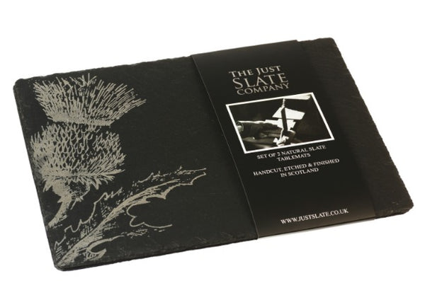 Quirky Coo - thistle Slate placemats by Just Slate Company - gifts dundee perth aberdeen