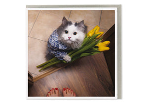 Flowers Cat Card
