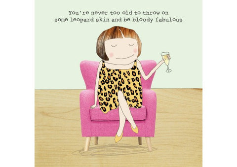 leopard skin fabulous birthday card - quirky coo, cards, gifts, dundee, scottish